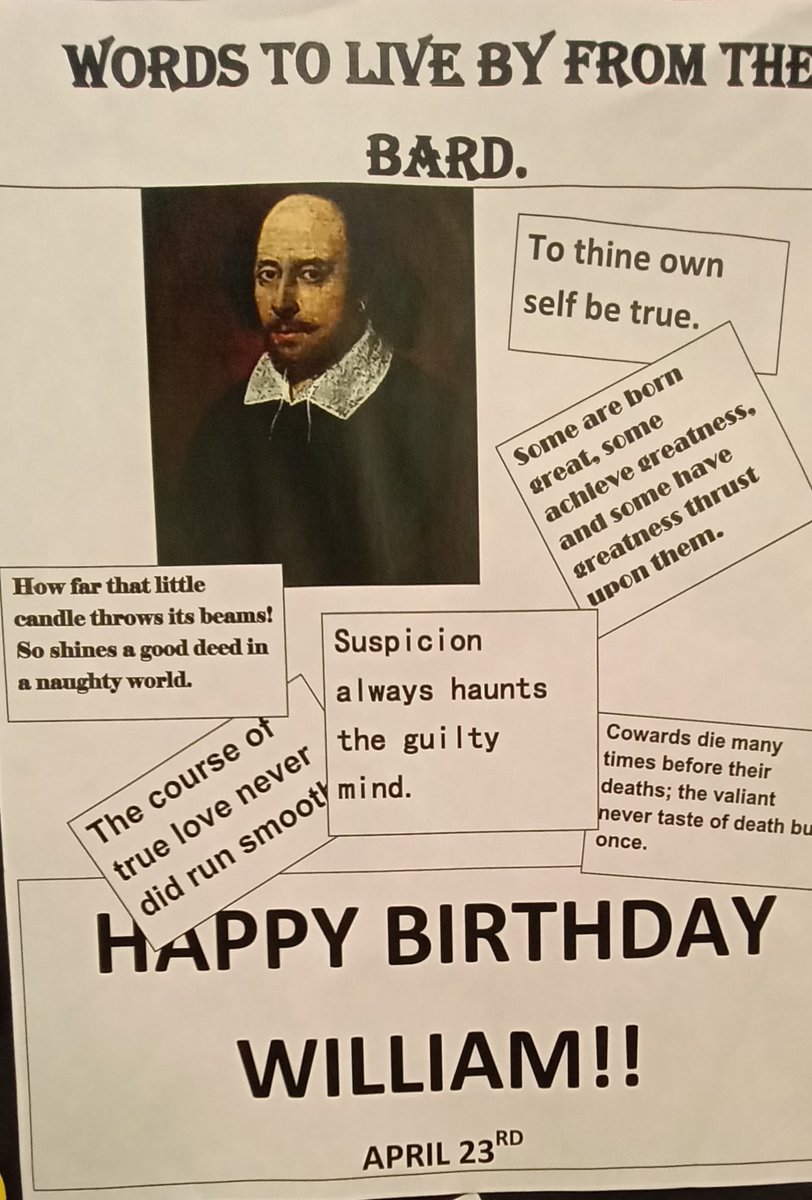 Happy birthday Bill! Stop by the HHS Library for some words of wit and wisdom. @HHSBears @HHS_Principal22 @NJASL