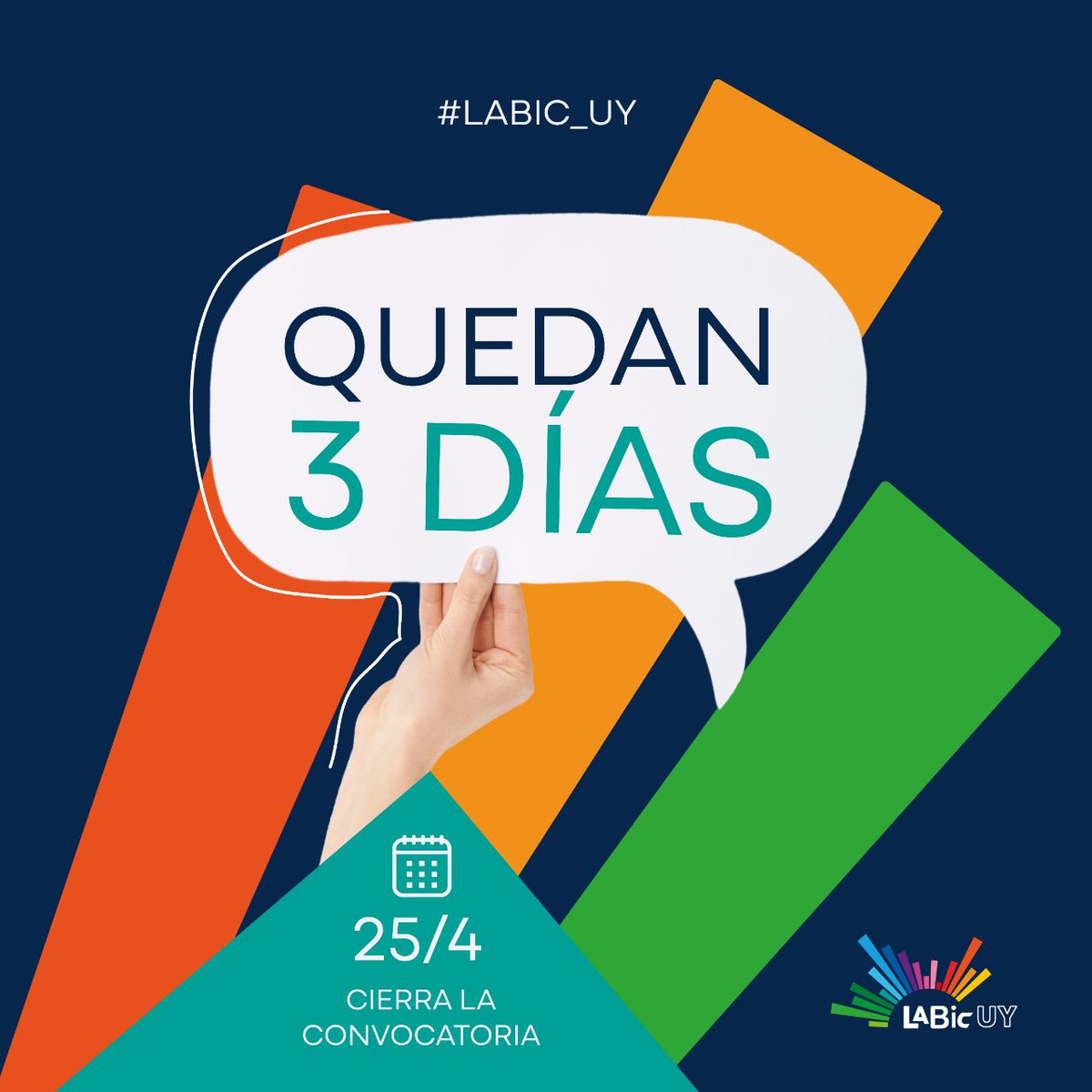 InnovaCiudadana's tweet photo. 🚨¡Atención! Solo 3 días para que tu idea innovadora sobre #accesibilidad y #sostenibilidad sea una realidad en el #LABIC_UY.
📲El 25/abr cierra la convocatoria.
👀 Encuentras info en https://t.co/TtOZShblDx
¡Desde la @SEGIBdigital y @Ceibal_Uy impulsamos la #innovaciónciudadana! https://t.co/gpiZsXUvqj