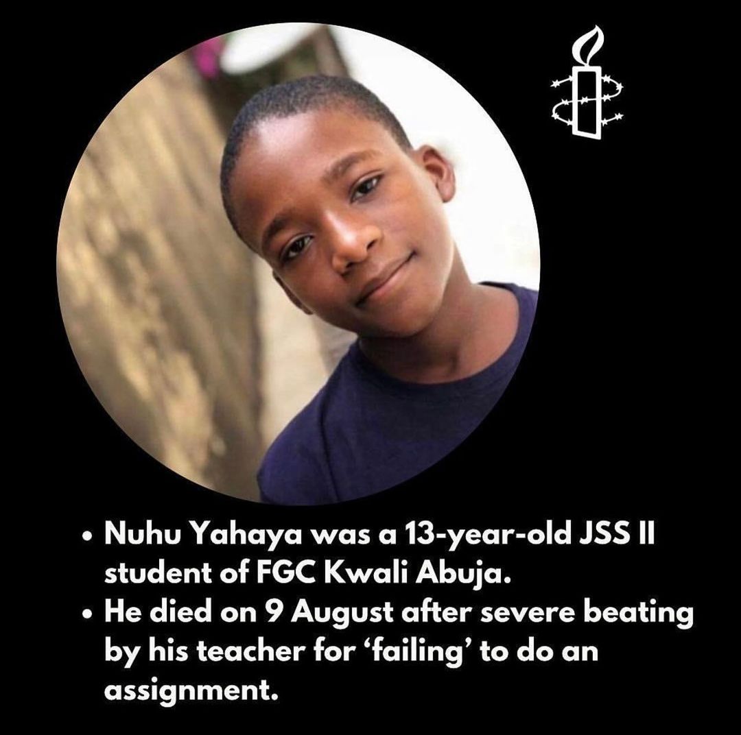 #saynotobullying
Sylvester Oromoni & Nuhu Yahaya died as a result of abuses & bullying at school. 

1. Sylvester Oromoni (Jnr), a Junior Secondary School 2 pupil at Dowen College, Lekki, Lagos, would have clocked 12 today. But he was allegedly physically abused in the school. 👇🏿
