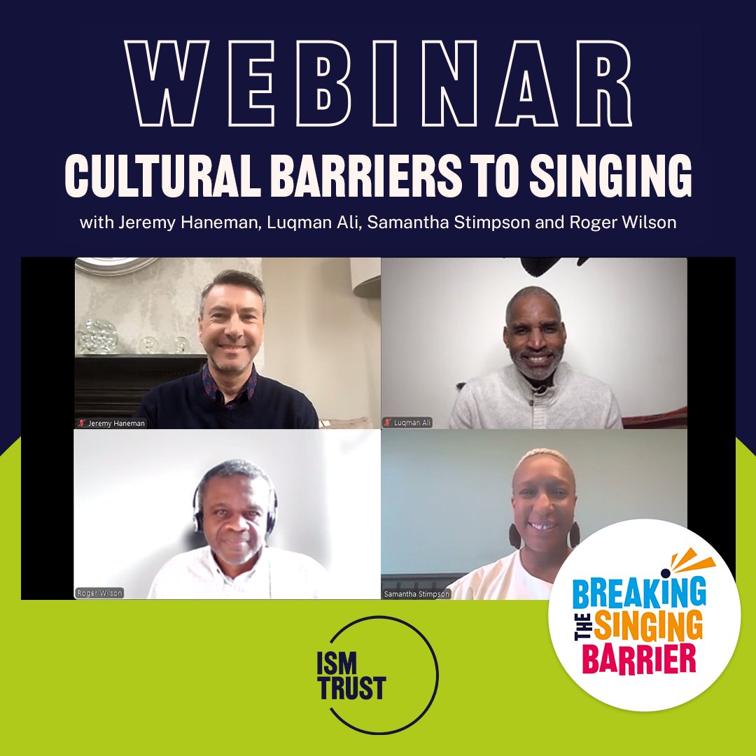 We are ready to go for our next #BreakingTheSingingBarrier webinar: Cultural barriers to singing

Follow along for some key points from the session! 🧵⬇️