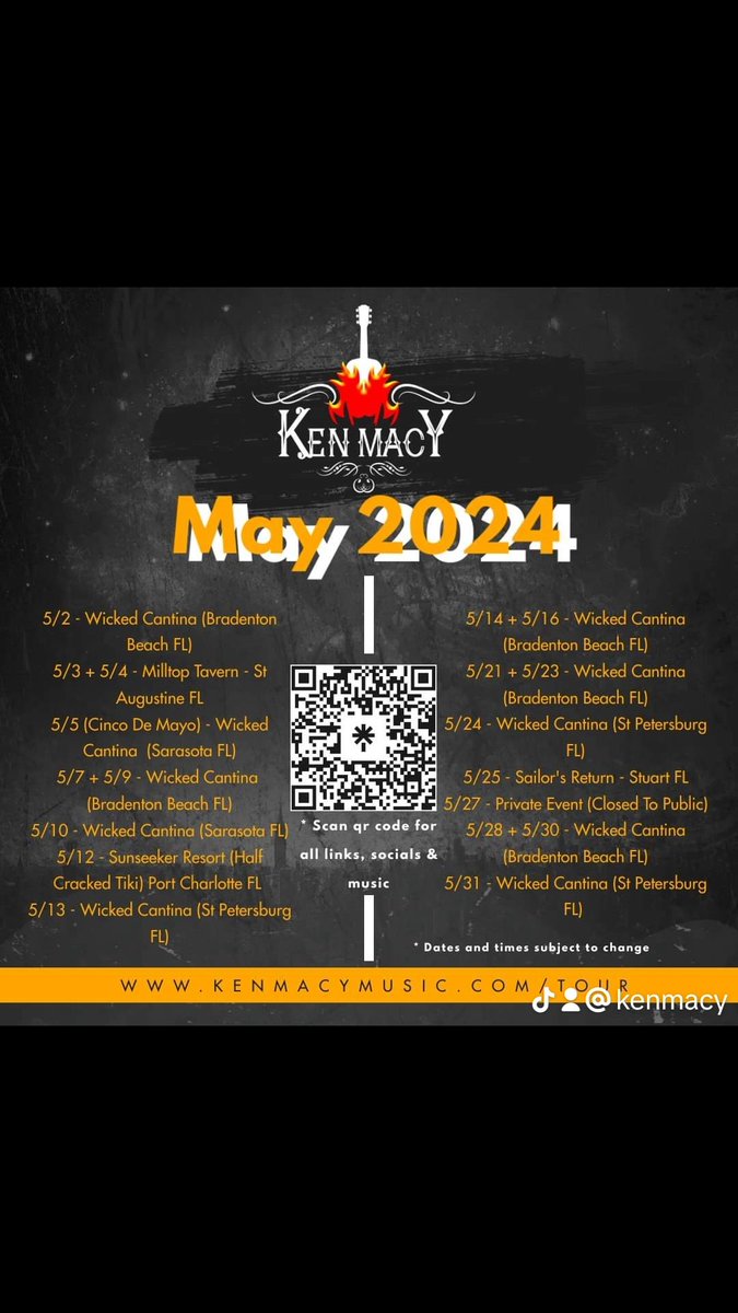 May Tour Dates 2024! #Florida #livemusic #touringlife #kenmacy