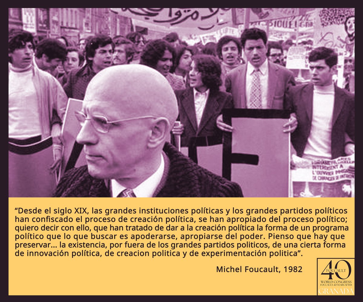 SEMINARIO "FOUCAULT DESDE LOS MOVIMIENTOS SOCIALES"
Universidad Libre de Granada - @AjuntamientosGr 

📅📍
2, 3 y 4 de mayo
<a href="/CVAlacolectiva/">La Colectiva</a> (c/Nazaríes s/n)

INSCRIPCIÓN
universidadlibredegranada@gmail.com