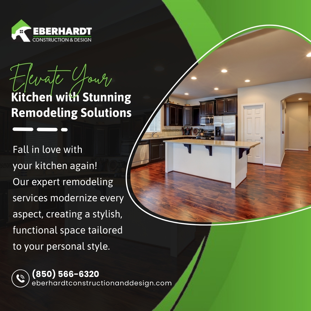 Eberhardt Construction & Design offers top-notch kitchen remodeling services in Tallahassee, FL. Our skilled team of designers and contractors transforms kitchens into functional and stylish spaces.  Call us!!
#KitchenRemodeling #HomeRemodeling #TallahasseeFL