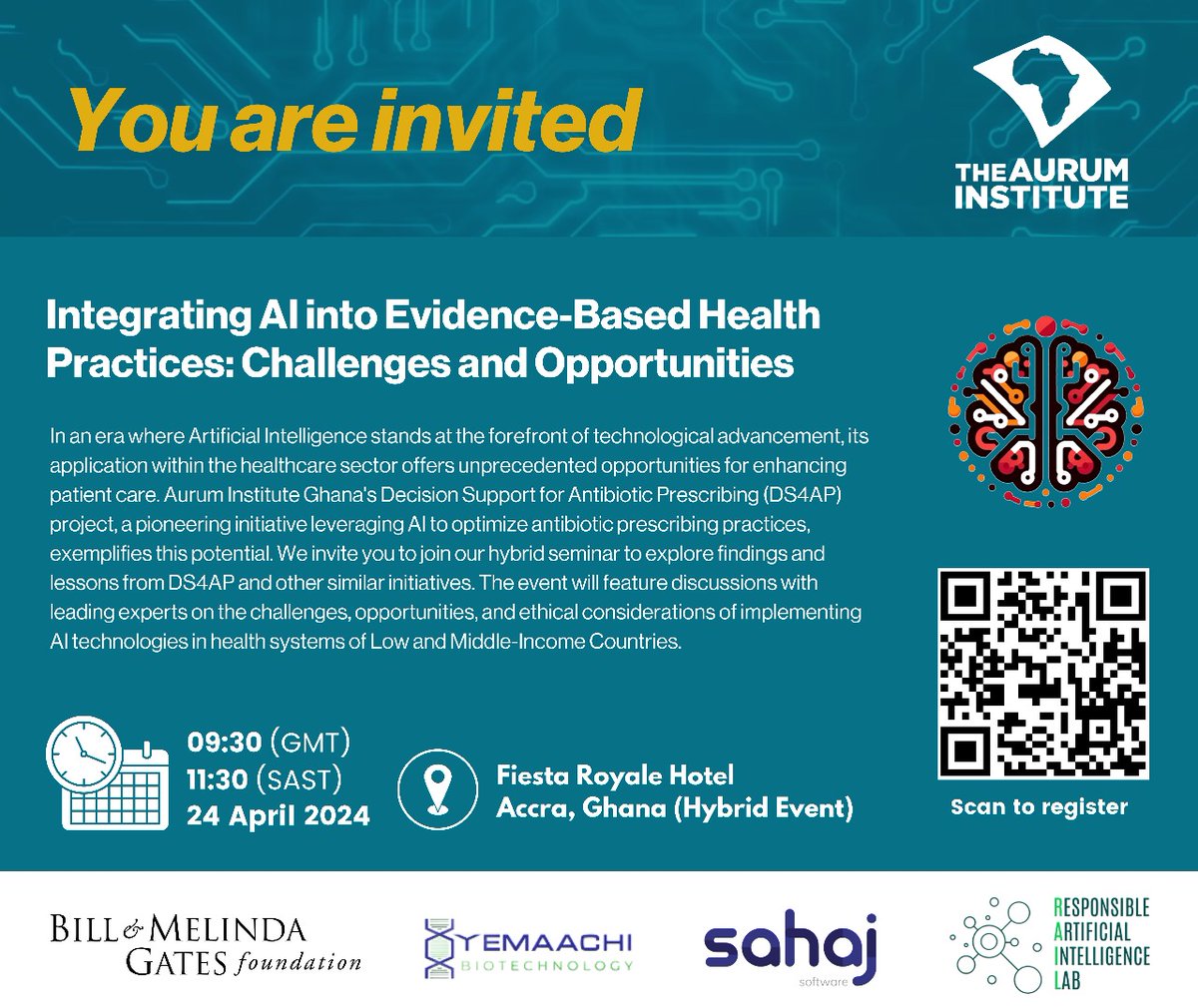 Join us for 'Integrating AI into Evidence-Based Health Practices: Challenges and Opportunities' on April 24, 2024, in Accra, Ghana, where we aim to deliver cutting-edge insights. Connect via Zoom by scanning the QR code or simply click here to register: us06web.zoom.us/meeting/regist…