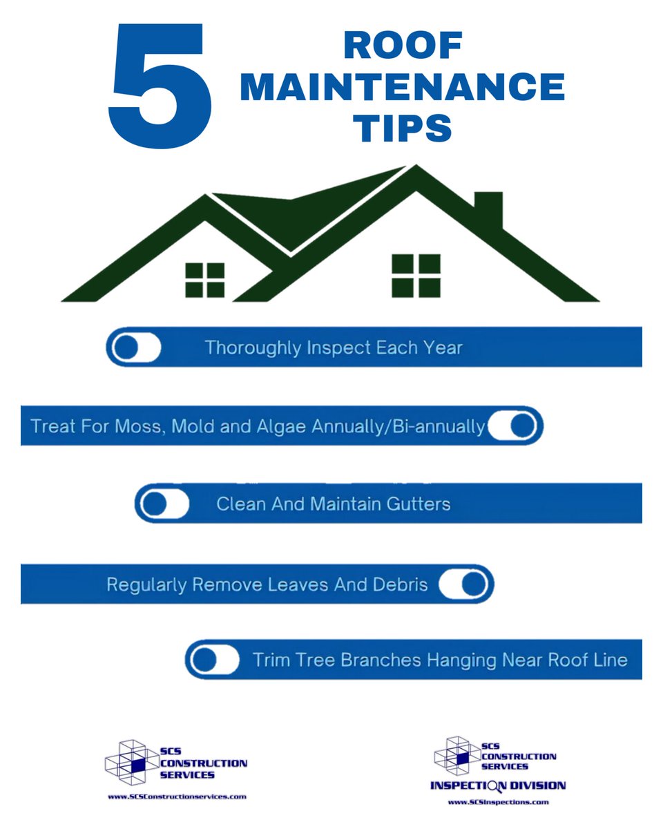 5 #RoofMaintenance #Tips for #TipTuesday from @scsconstruction