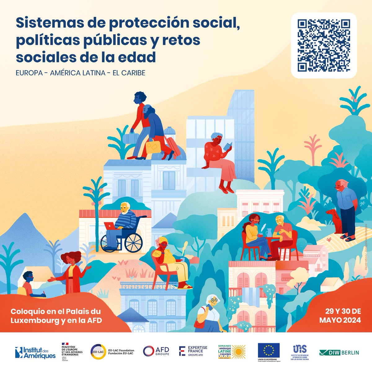 El Coloquio coorganizado por la Fundación EU-LAC "Sistemas de protección social, políticas públicas y desafíos sociales de la edad en Europa, América Latina y el Caribe" tendrá lugar el 29 y 30 de mayo.

Más información en el sitio web: bit.ly/3JtjgSG
