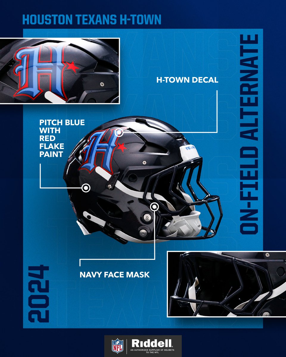 This @HoustonTexans new helmet trio goes hard 🔥 #OnFieldAlt