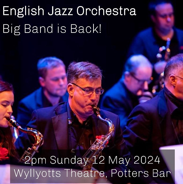 Come and experience the power and joy of English Jazz Orchestra, live on stage at Wyllyotts Theatre, Potters Bar, Herts, a 2pm matinee on Sunday 12 May 2024 🎵

Tickets from:

wyllyottstheatre.co.uk/whats-on/engli…

#FourHillsMusic #englishjazzorchestra #pottersbar #wyllyottstheatre #enfield