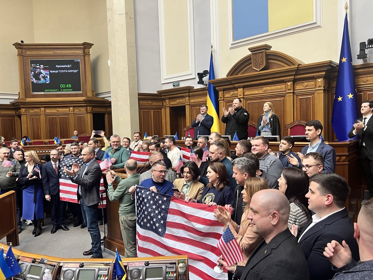 Absolutely no complaining on the floor of Ukrainian Parliament as Uncle Sam is fully represented.