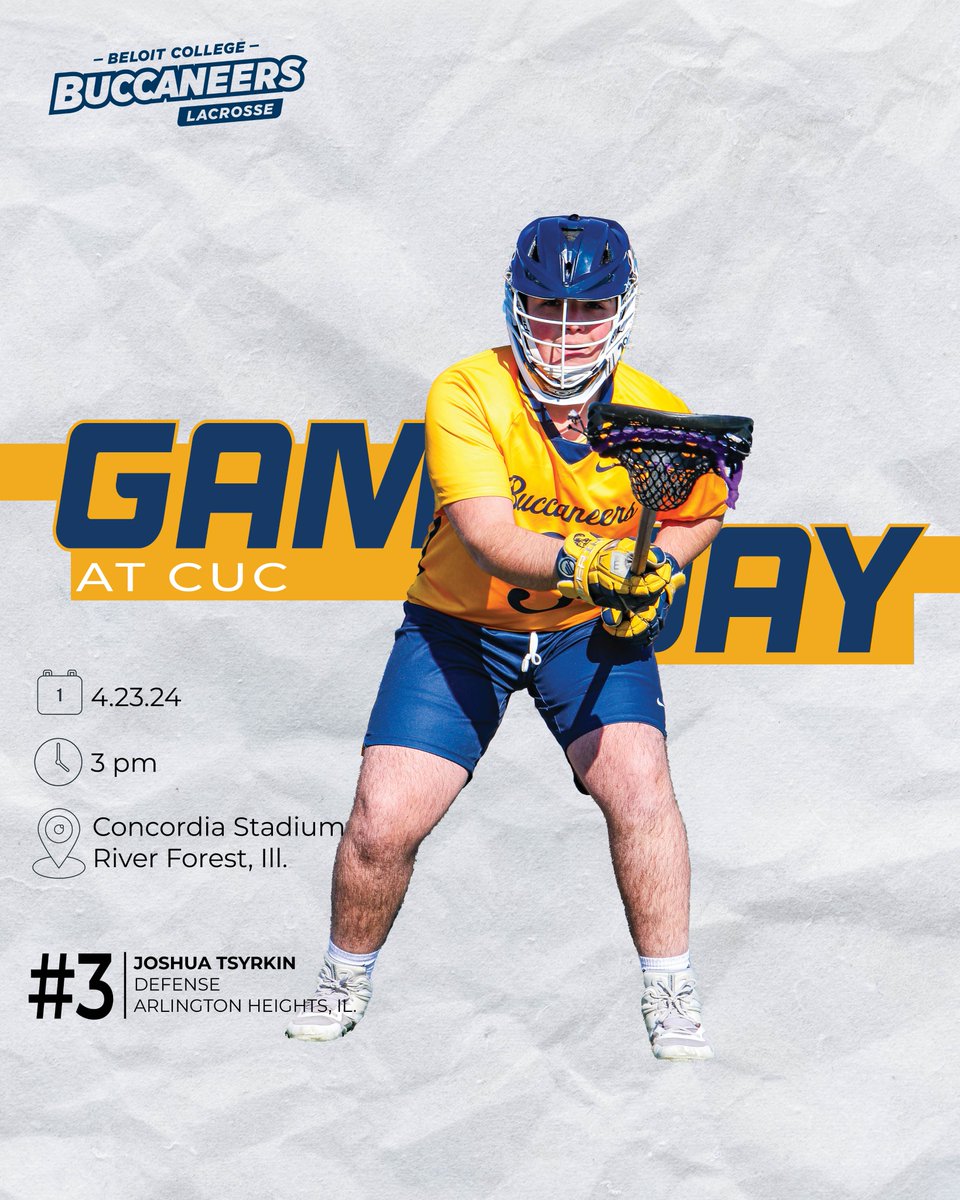 Men's Lacrosse is on the road today! The Bucs head to Chicago for an afternoon matchup with the Concordia-Chicago Cougars. ⏰ 3 pm 📍 Concordia Stadium | River Forest, Ill. 📹 youtube.com/cucsports 📊 statbroadcast.com/events/statbro… #GoBucs