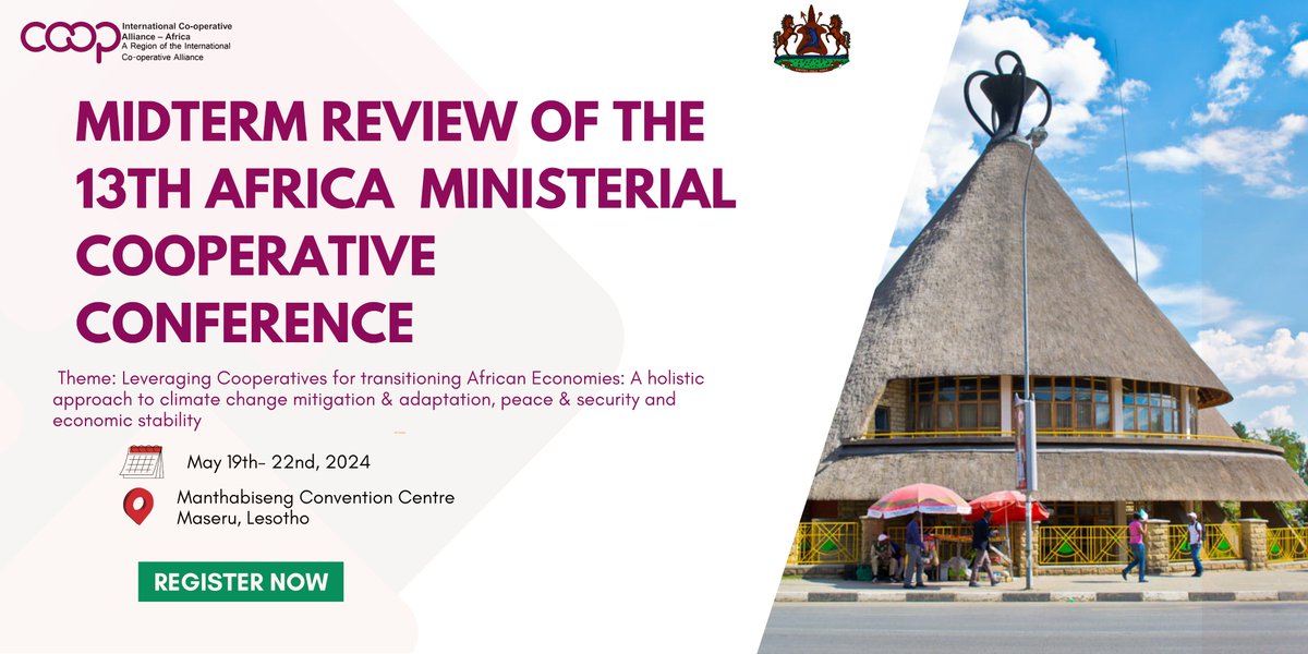 Cooperatives are key players in transitioning African economies, offering a holistic approach to climate change mitigation and adaptation, peace and security, and economic stability. Join us at the #13AMCCOMidtermReview as we explore these and more!