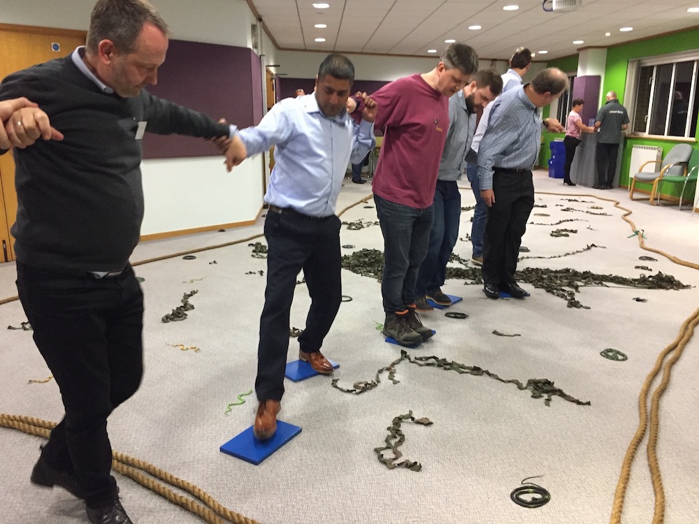 How do we cross the deadly snake swamp ? By working together of course ! #teambuilding #teamevents #teambuilding4u #snakeswamp #crystalmaze #diamondchallenge #roffeyparkvenue