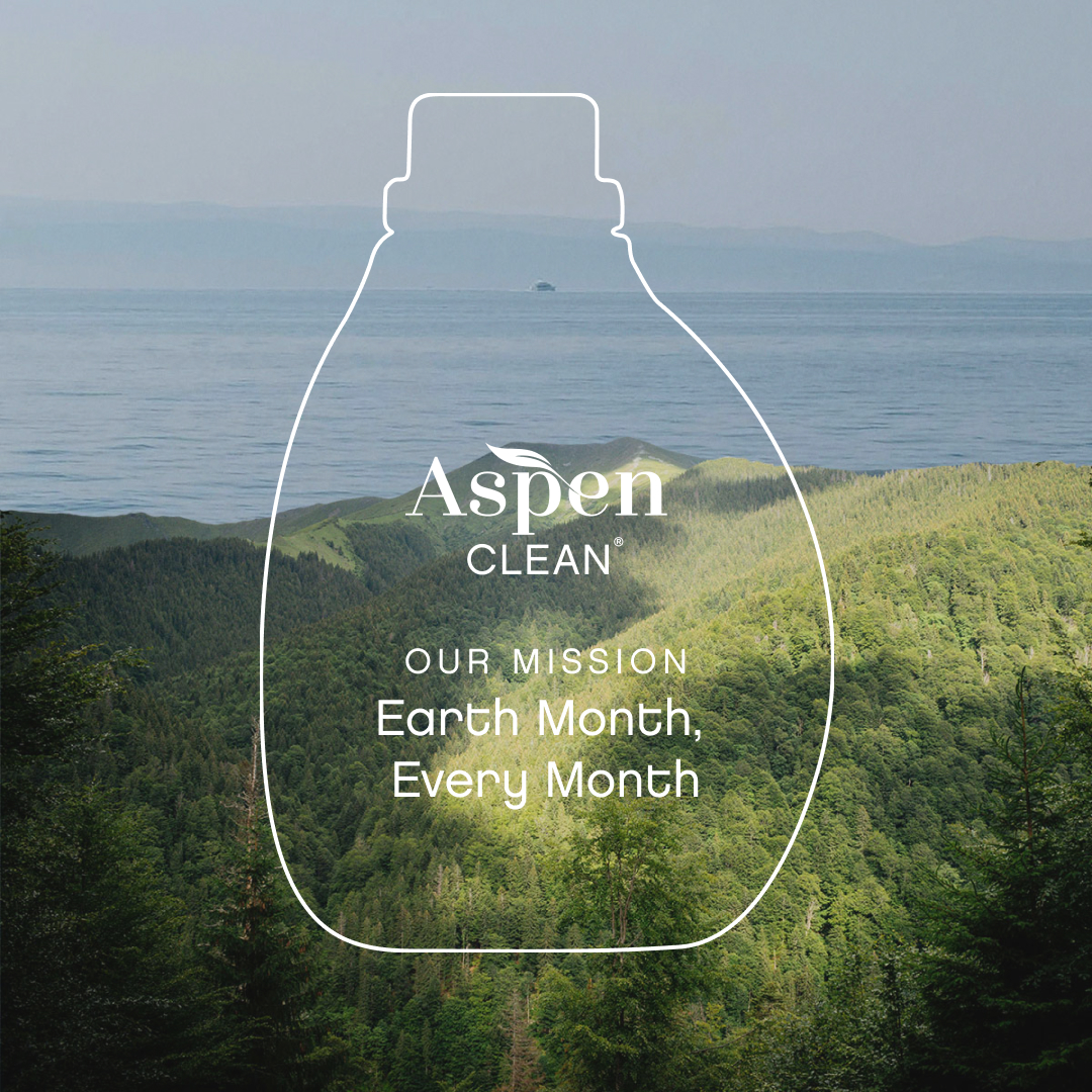 AspenClean's tweet photo. For us, Earth Month is not just a month on the calendar; it’s our lifelong mission. We are working towards a sustainable future every day, from introducing refills and concentrated versions of our cleaners to launching a whole zero-waste collection.