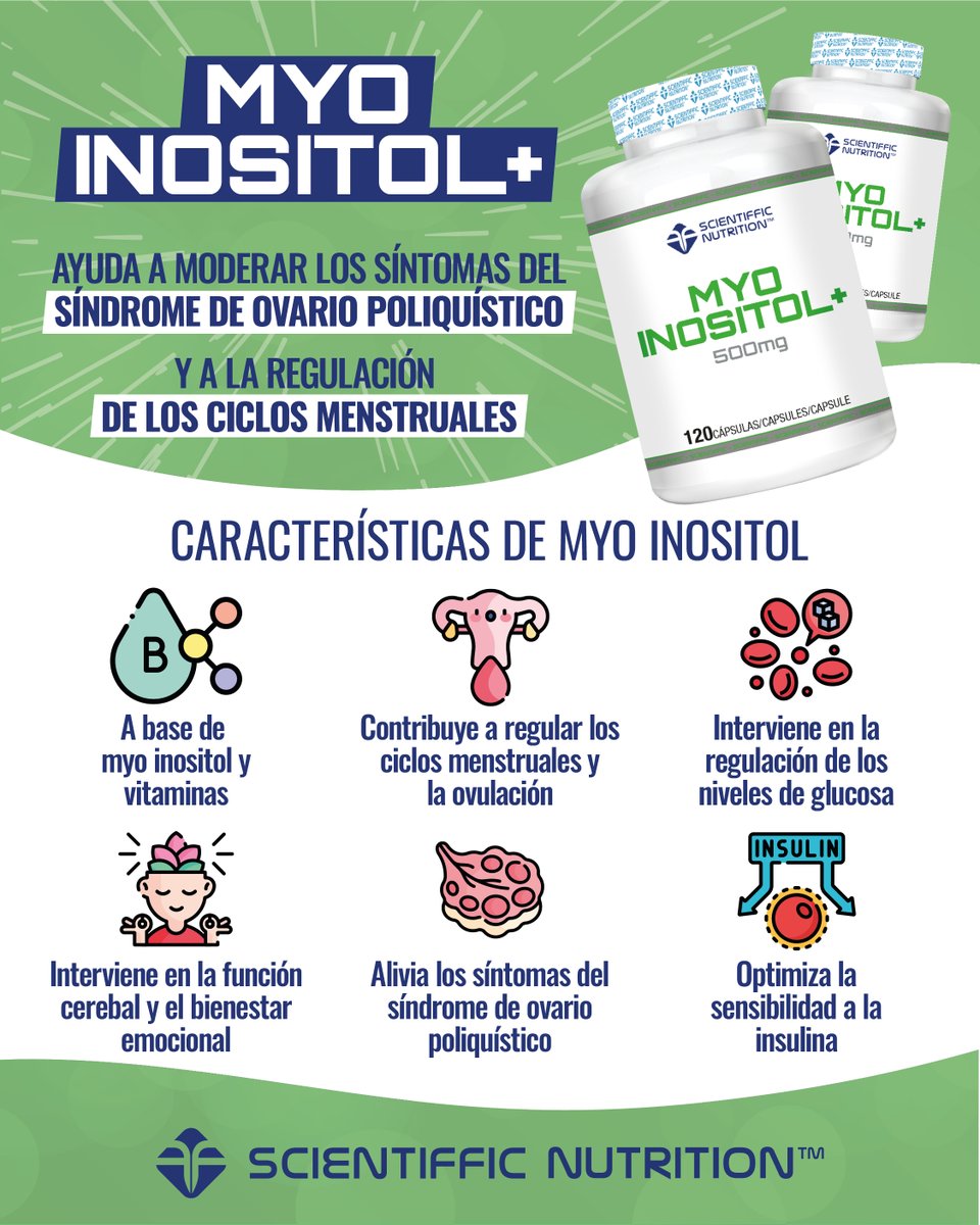 Mira las características de Myo Inositol + 👌 ¡Compártelo con quien pueda necesitarlo! #sop #complementoalimenticio #ciclomenstrual