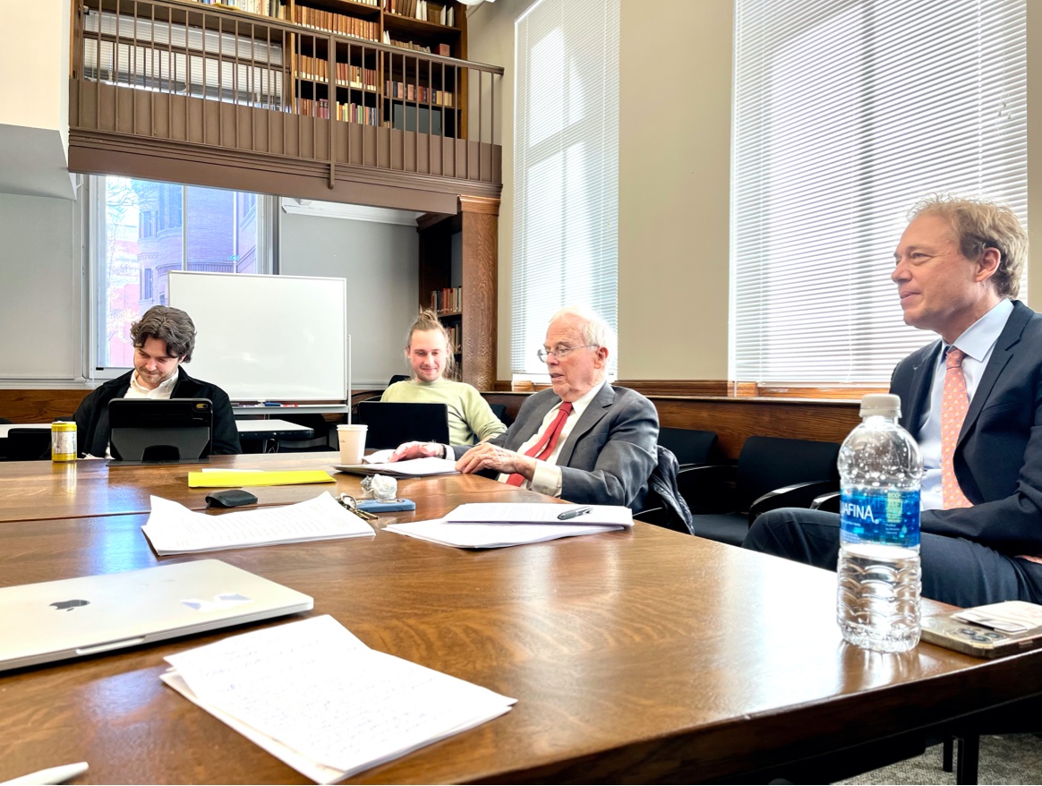 The end of an era: Yesterday, historian Charles Maier taught his last class @Harvard_History and presided over a wonderful series of graduate student papers in the @GlobHistHarvard seminar with @Sven_Beckert. So grateful for many wonderful discussions with him over the years.