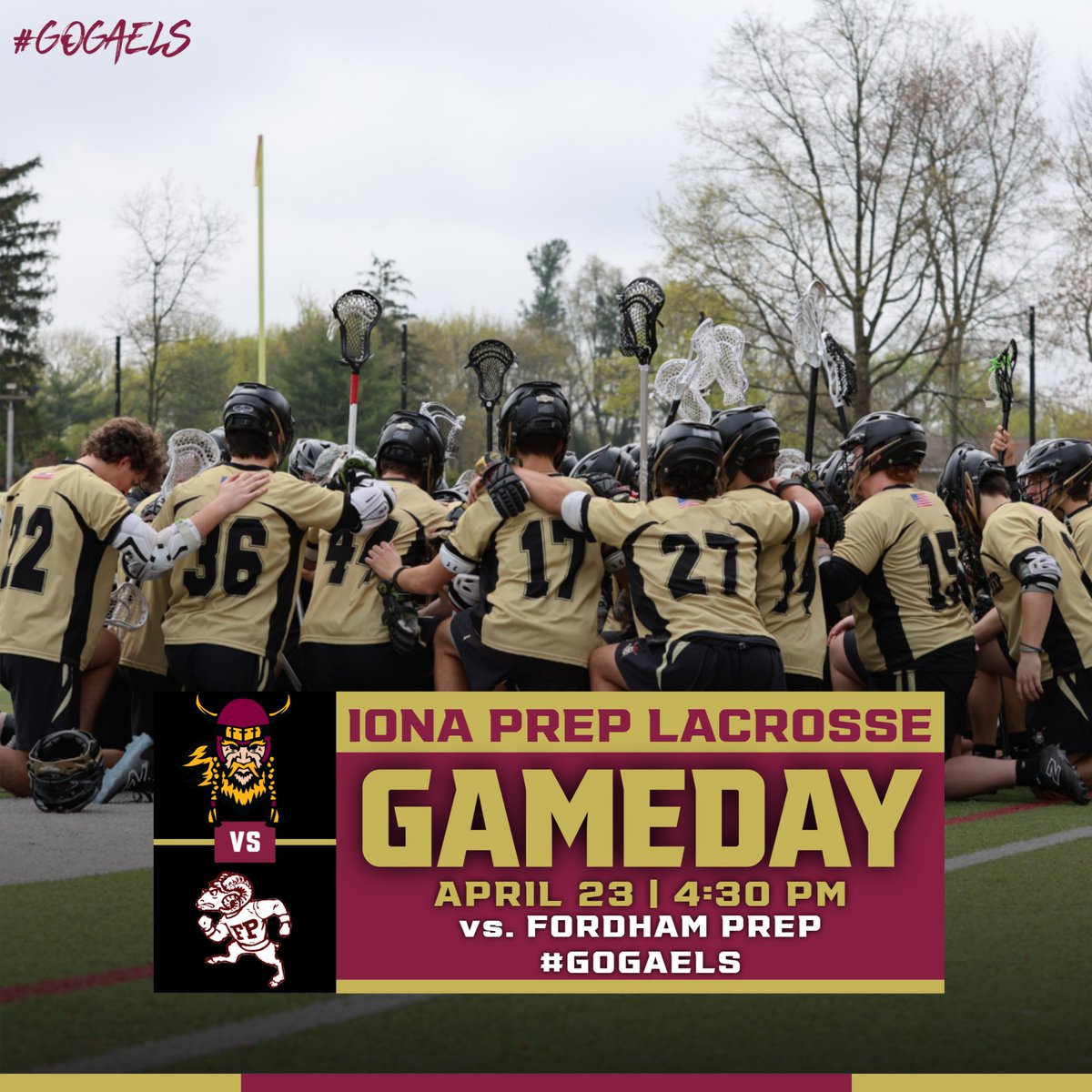 #GameDay🥍 Varsity & JV @ionapreplax vs. Fordham Prep Varsity - 4:30pm & JV - 5:45pm 📍 Mara Field #GoGaels