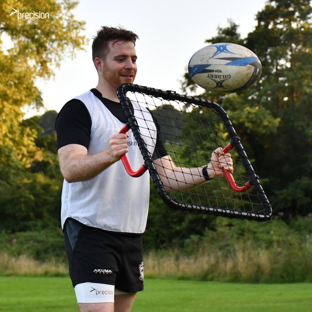 With its steel construction and nylon netting with elasticated surround of the 60cm square the Precision Hand-Held Rebounder is the perfect size for a variety of training drills. #precision #precisiontraining #seriousaboutsport #rugby #multisport #training #handheldrebounder