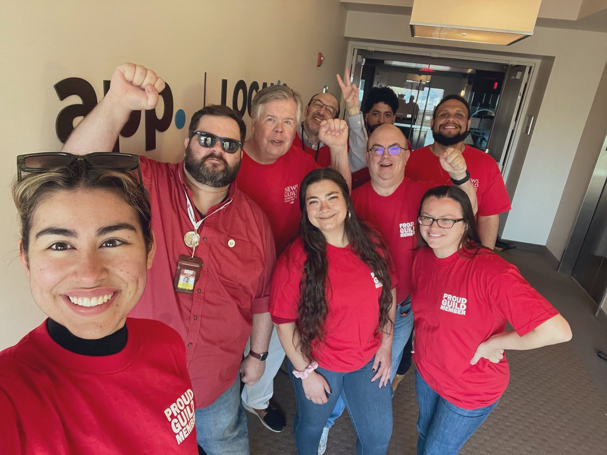 With @rocnewsguild on strike and Gannett sticking to a proposal that would cut pay for most of us, the APP contingent of @appmcjguild is working together today (for the first time in years and, for some people, ever!) to remember why we're in this fight in the first place.