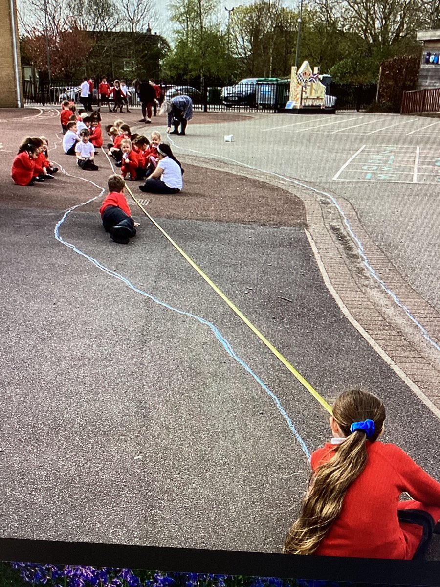 MoorlandsHudds's tweet image. Year 2 have been learning about habitats of some living things and discovered that blue whales are around 30metres long. We were curious to see how big this is in real life, so here it is! 
#mps #mpsy2 #mpsgeography