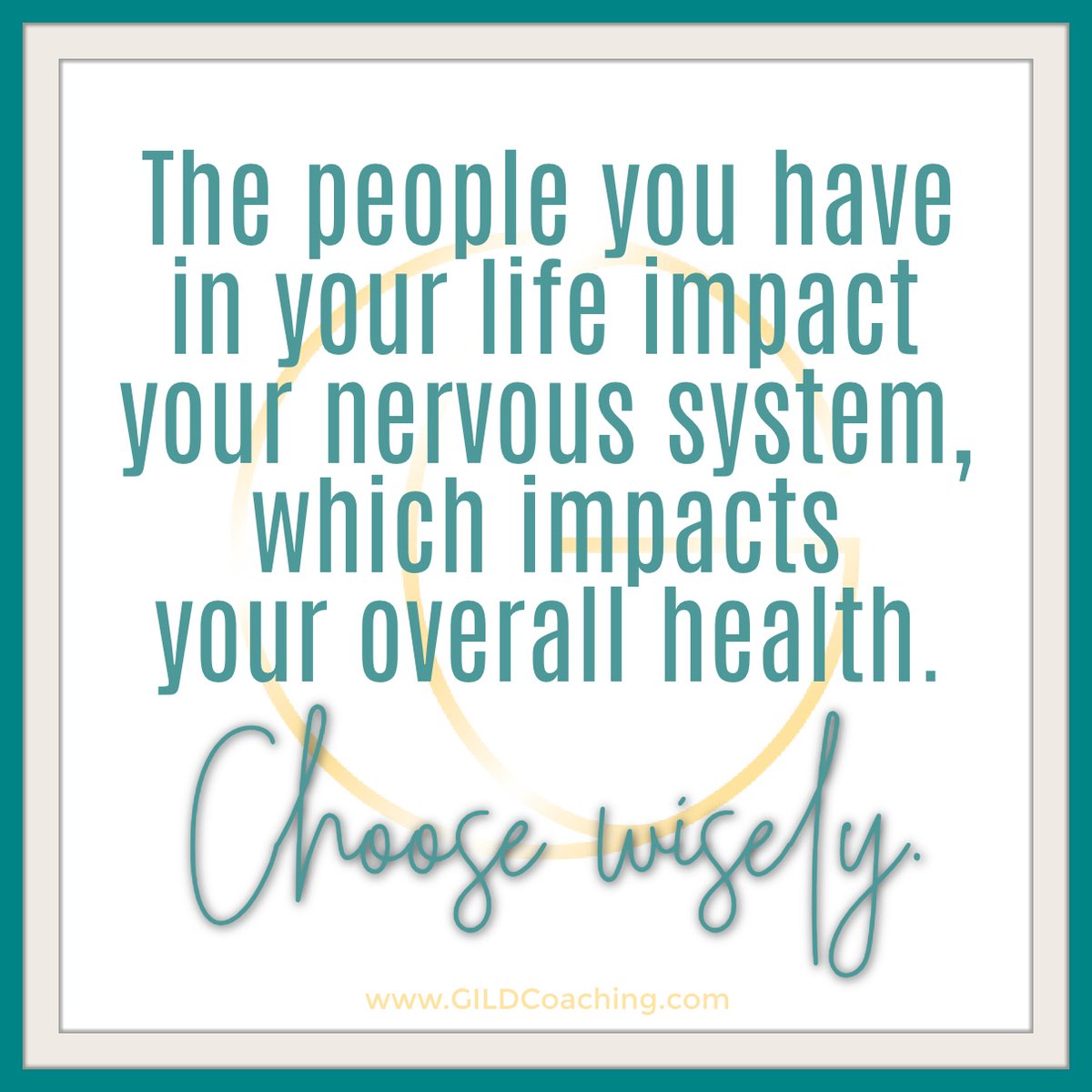 Are the people in your life bringing you peace or causing you stress?

Choose who you surround yourself with wisely.

gildcoaching.com

#choosewisely #energymatters #wearemadeofstars #nervoussystem #nervoussystemhealing #mindsetmatters #mindsetcoach