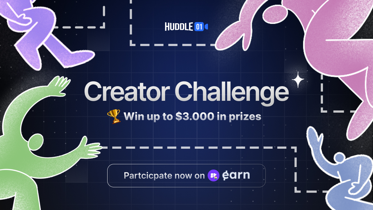 huddle01com's tweet photo. To celebrate 1-week of the Huddle01 Origins Odyssey Rewards Program 👩‍🚀, we present to you the...

🧑🏼‍🎨 Huddle01 Creator Challenge 🧑🏼‍🎨

We’re giving away exciting bounties to creators with the best videos, blogs, threads, memes on Huddle01.

Interested? Read on for details 👇🧵