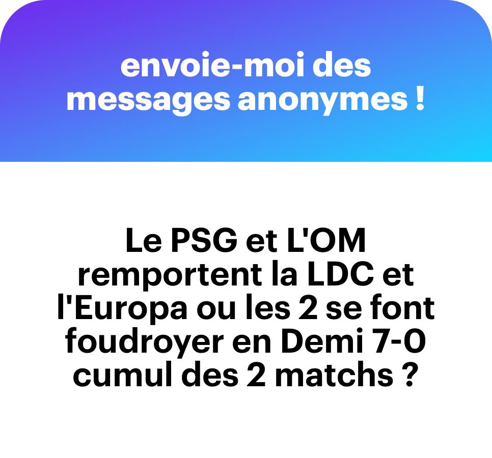 Marseille perd 7-0 et le PSG gagne mdrrr c’est quoi ces questions