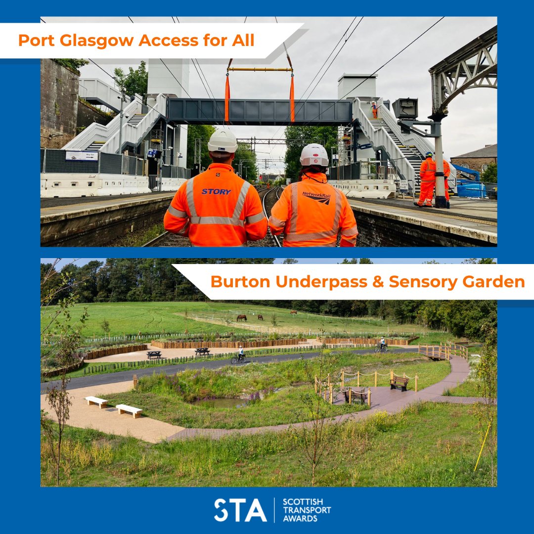 #TeamStory were delighted to learn that we have been shortlisted twice in this years Scottish Transport Awards for Excellence in Transport Accessibility with the Port Glasgow Access for All project, and Excellence in Transport Design for the Burton Underpass and Sensory Garden.