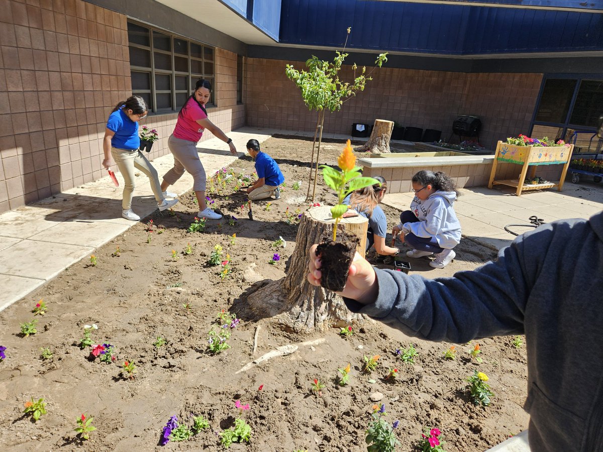 Escontrias STEAM Academy celebrated #EarthDay by planting flowers! #FullSTEAMahead