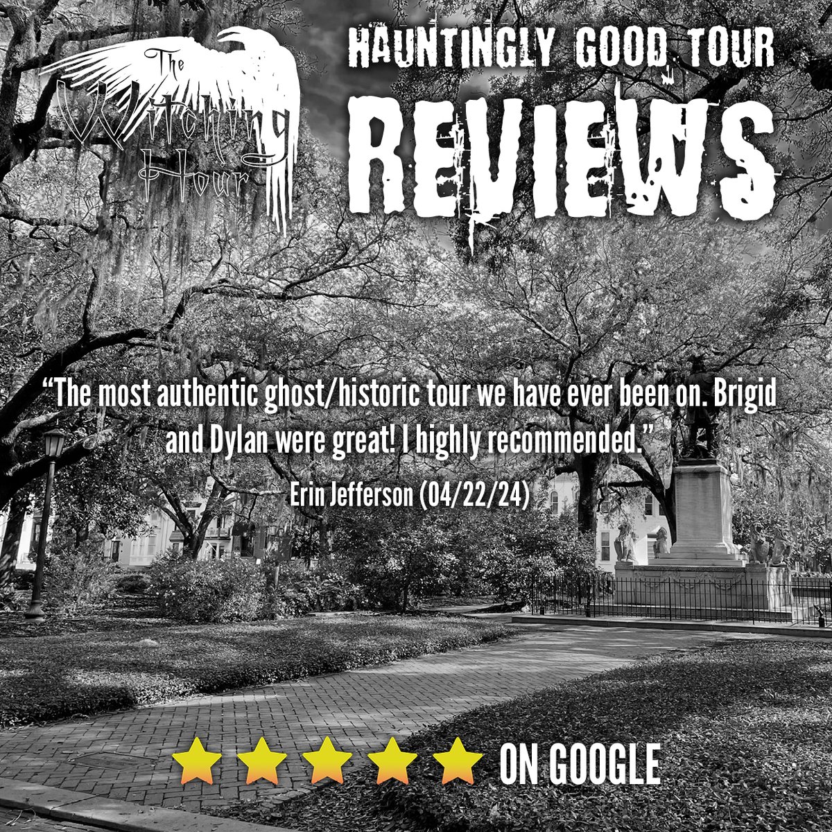 Another 5 star Google Review!
#googlereview #5starreview #visitsavannah #ghosts #haunted #paranormal