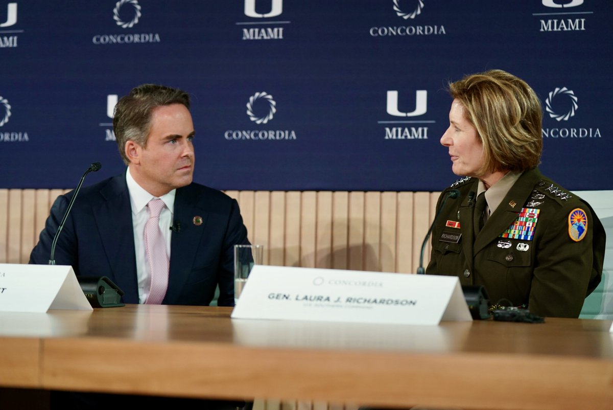 Gen. Laura Richardson joined the @ConcordiaSummit in Miami yesterday to discuss civil-military partnerships to support stability in Latin America & the Caribbean. She emphasized the importance of economic development & that 'economic security is regional security.' #Concordia24