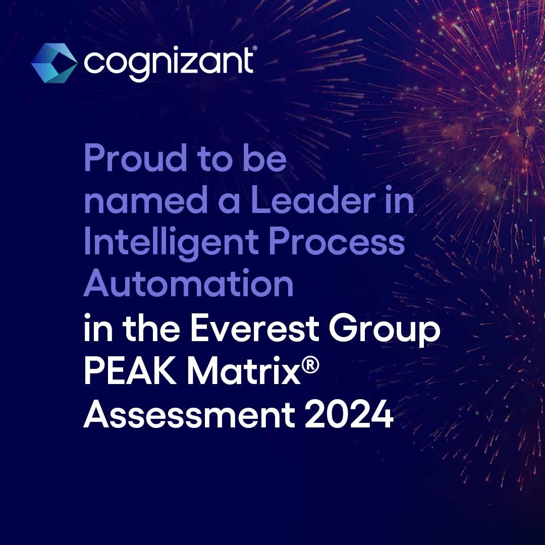 Proud to announce Cognizant is named a Leader in Everest Group's IPA Solutions PEAK Matrix® Assessment 2024.  Our clients are at the forefront of #GenAI and #IntelligentAutomation and we are excited to help them create the workplace of tomorrow.  Report: shorturl.at/dkrES
