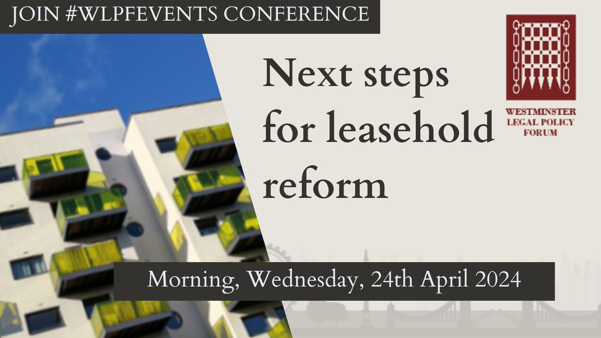 I'm talking about the Leasehold and Freehold Reform Bill on a panel for @wfpevents tomorrow morning. It's online and you can find out more here: westminsterforumprojects.co.uk/conference/Lea…