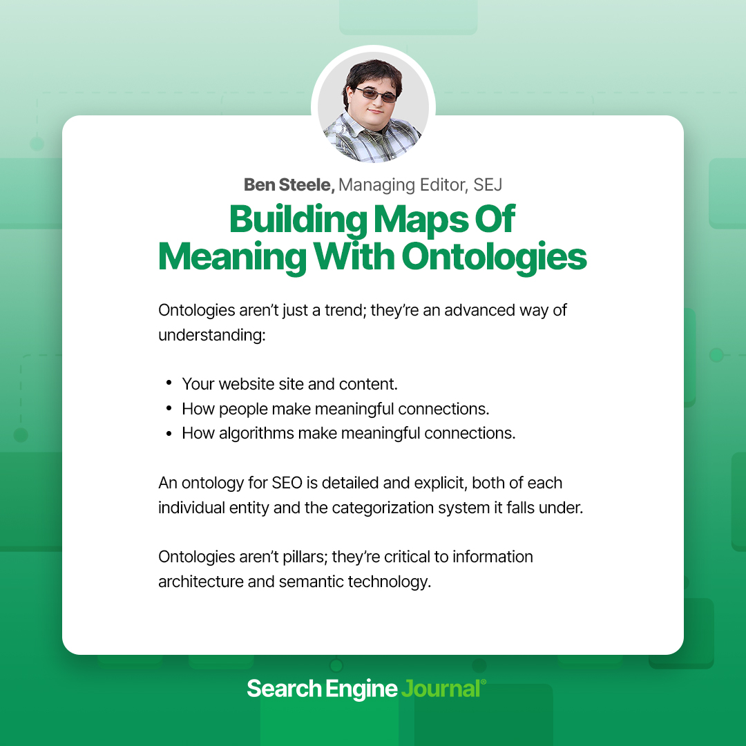 sejournal's tweet image. Understanding the “entity” is critical to future SEO success because it’s both a human and a data model of understanding. searchenginejournal.com/seo-trends/ent…

Here&apos;s how a few of the industry&apos;s experts integrate entities and ontologies into their strategies.

#seotips #advancedseo…