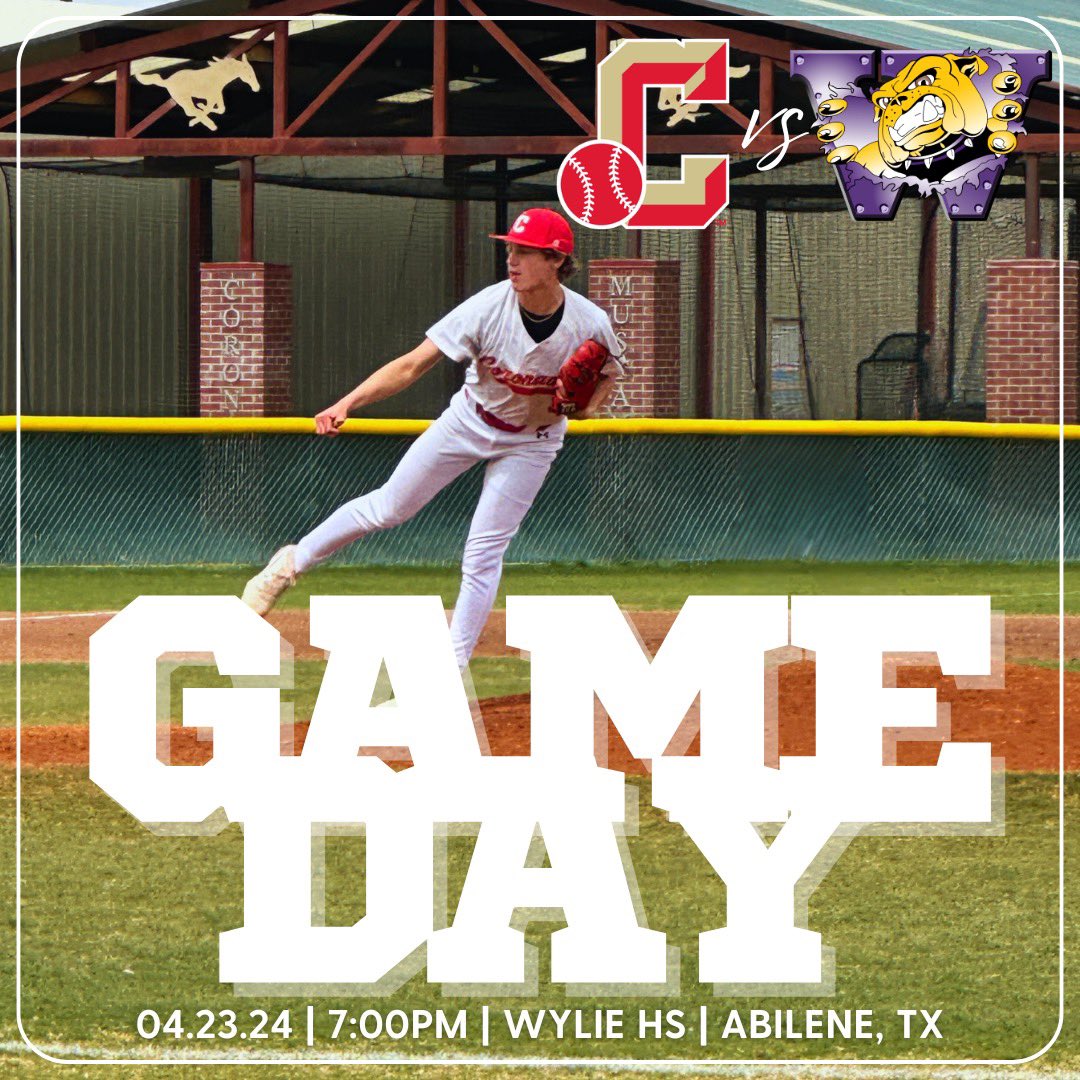 Another big one tonight. Come support a resilient group of kids! #NOWU #CORN @CHSMustangsLBB @Coronado_Sports @AthleticsLISD @RandyRosetta @5ATxHSBaseball @coacharoy @pchristy11 @StanSmithTV