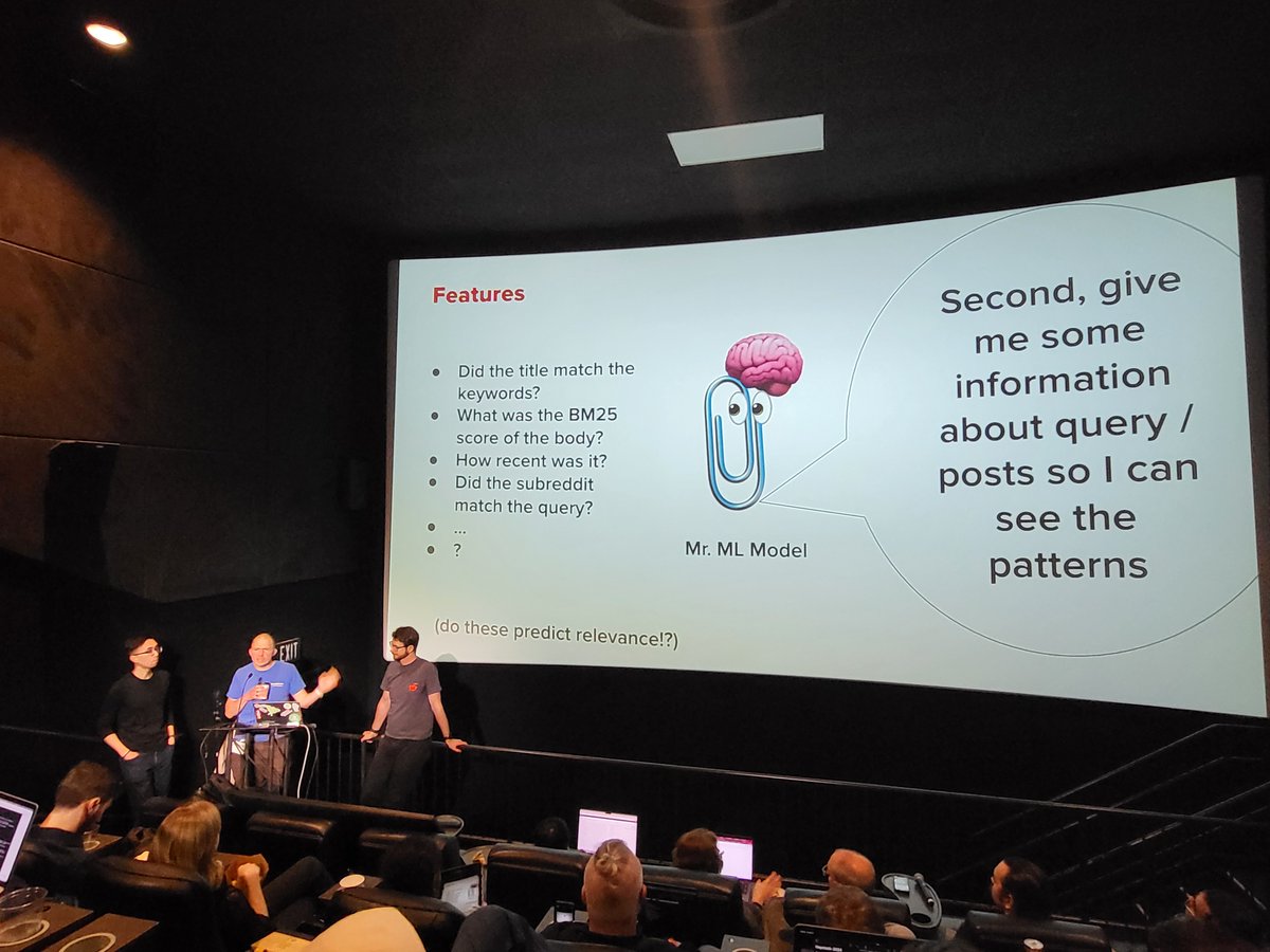 AI-Powered Search author @softwaredoug and colleagues @cfournie and Cliff Chen now presenting on 'Learning to Rank @ Reddit.'

Alternate (maybe improved) title: 
'Yeeting Features + Models to Prod'

@Reddit #haystackconf @ManningBooks