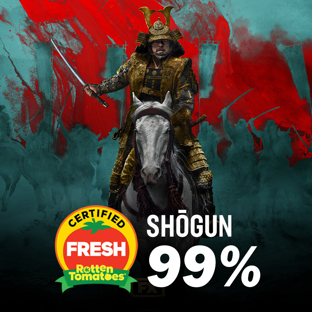 #Shōgun is Certified Fresh at 99% on the Tomatometer, with 107 reviews: rottentomatoes.com/tv/shogun_2024…