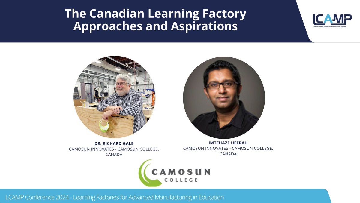 🚀The #LCAMPConference 2024 experts in the field of #AdvancedManufacturing education and training sector from all over the world. 🍁Join Richard Gale & Imtehaze Heerah from the @Camosun to explore the Canadian #LearningFactories ➡️Register: lnkd.in/ehVWPqsS