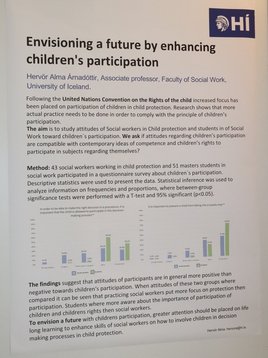 #PostersFromVilnius #SocialWorkresearch Envisioning a future by enhancing children's participation. Hervor Alma Amadottir #ECSWR24