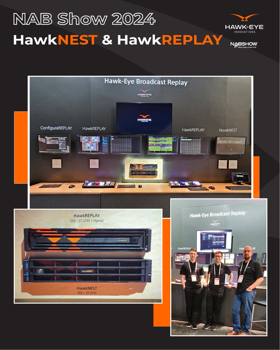 Fantastic few days in Vegas for @NABShow!

Had an overwhelming response for our HawkREPLAY, HawkNEST & ConfigureREPLAY solutions and the pleasure of meeting all who passed by our booth.

Interested to find out more? Request a demo: lnkd.in/debNWuCy

#HawkNEST #HawkREPLAY
