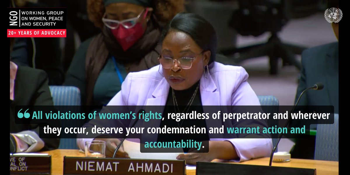 Last words from @NiematA to the #UNSC: “The intl community’s failure to act in #Sudan and in all other contexts should be a stain on our collective conscience. Only you have the power to change this. Please act now.” #KeepEyesOnSudan Read her statement: wps.ngo/ahmadi