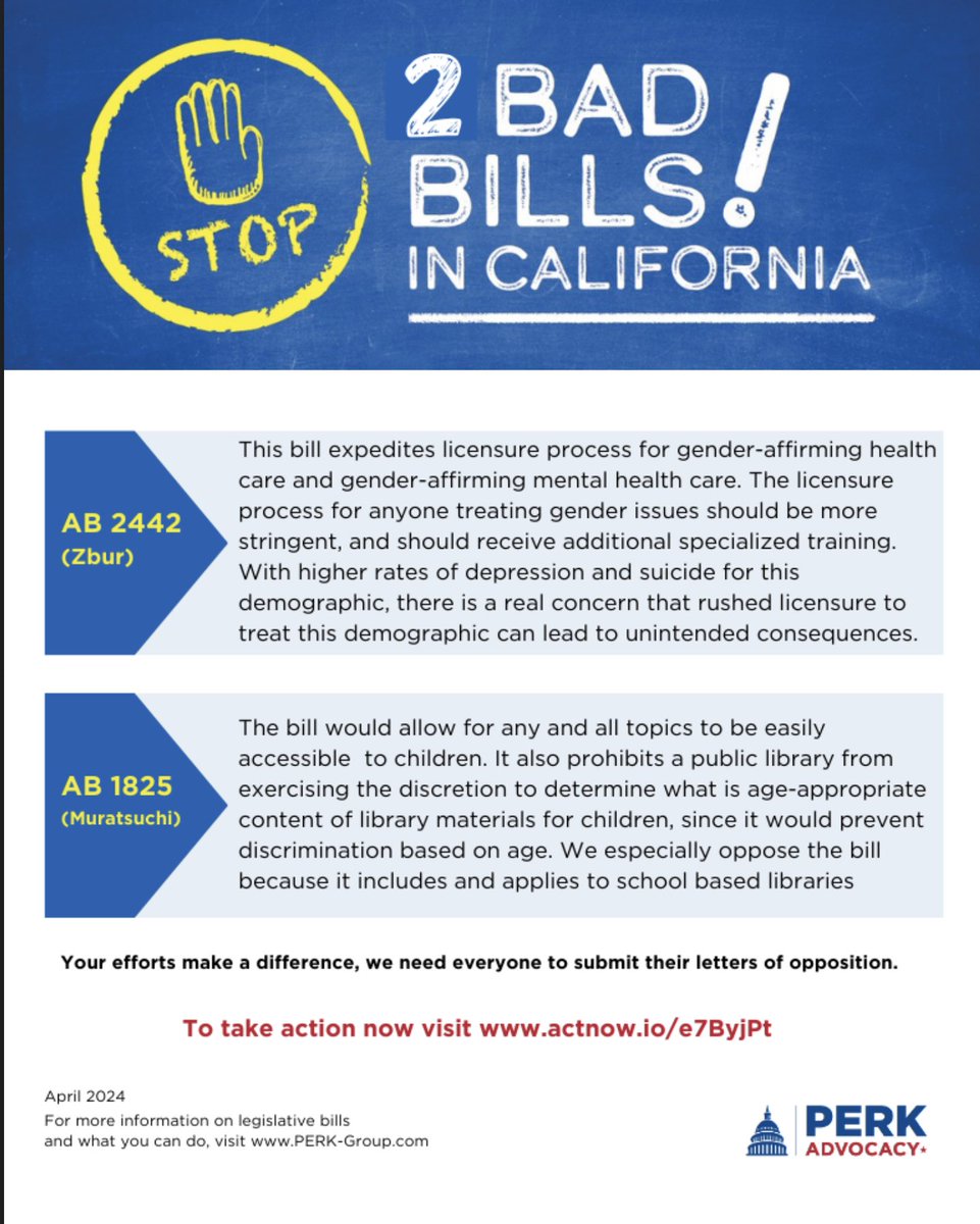 Please a moment to look at these BAD BILLS. Please retweet this to get the information out, even if you do not live in California!
Take action now! actnow.io/e7ByjPt
#California #FreedomOfSpeech #health #SaveOurDaughters