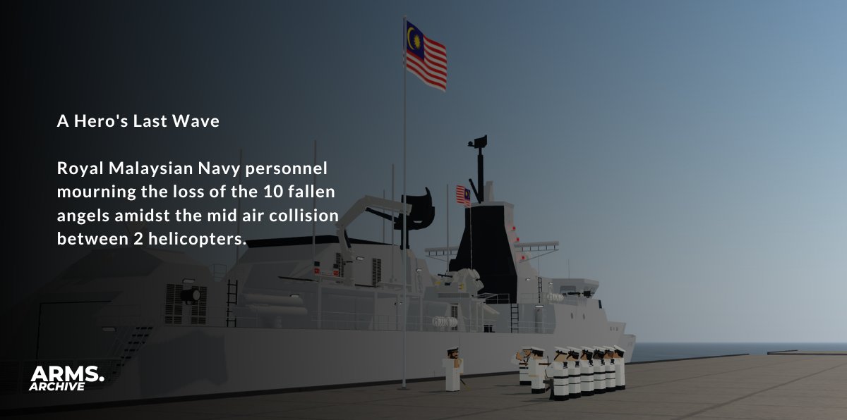 ARMS_RBX's tweet photo. A Hero's Last Wave

Royal Malaysian Navy personnel mourning the loss of the 10 fallen angels amidst the mid-air collision between 2 helicopters. https://t.co/sLVL4etb7Z
