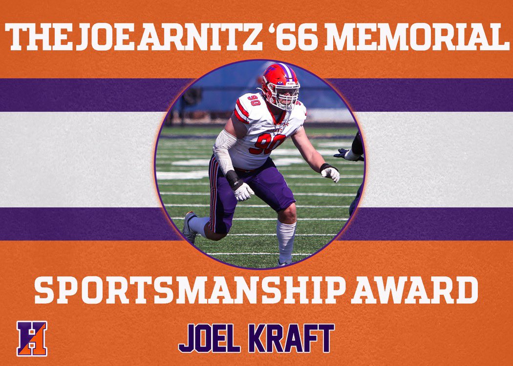 Joe Arnitz ‘66 Memorial Sportsmanship Award for sportsmanship, teamwork and loyalty. #TheHobartWay