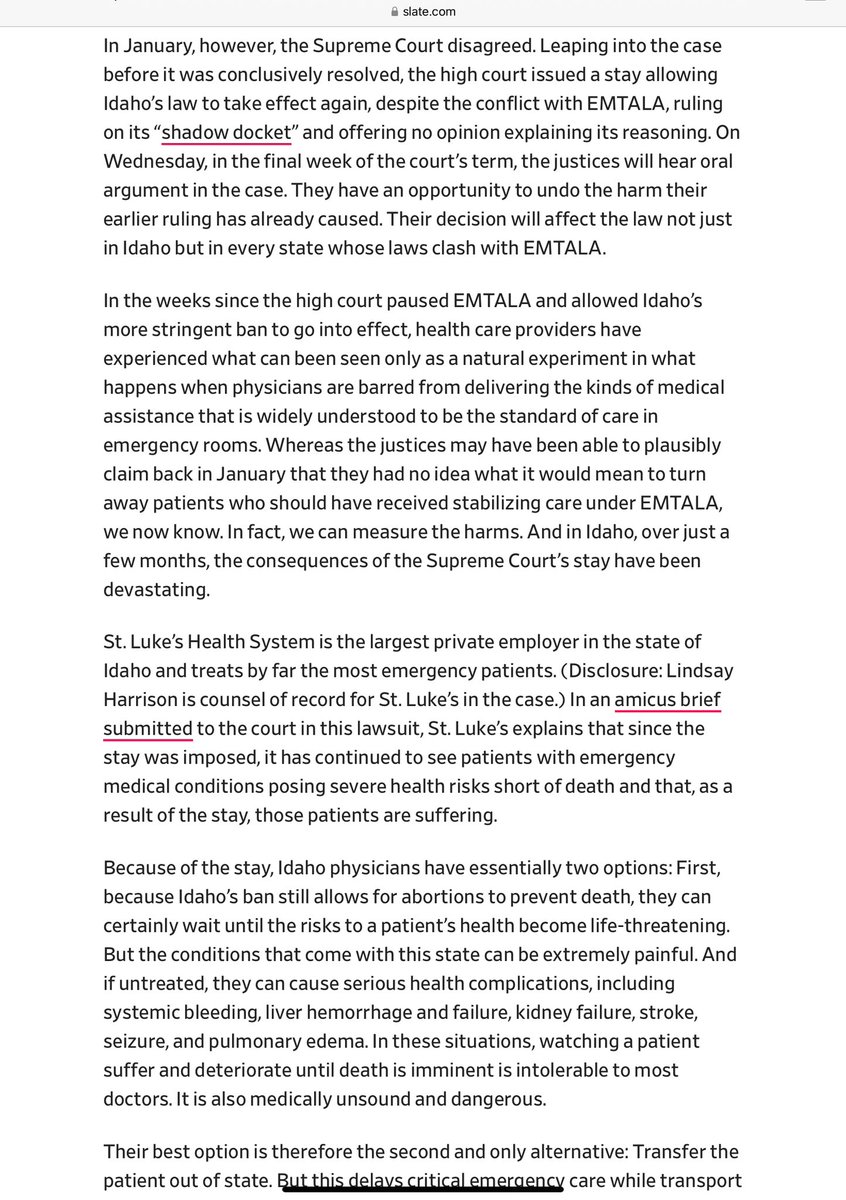 Women ARE being punished because Trump overturned Roe

The Supreme Court already ruled that some women can’t get emergency abortions

Even if it means they might LOSE ORGANS

And despite the fact that this violates the federal EMTALA law

Oral argument for the case is this week