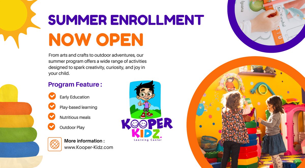 kooper_kidz's tweet photo. Enroll now for an exciting summer at Kooper Kidz! Spaces are limited, so secure your spot today at https://t.co/ltZ9IFgLHm 📷 #KooperKidz #KooperKidzFamily 
.
.
.
#SummerFun #SanAntonio #preschool #learning #kids #EducationMatters #learningcenter https://t.co/SFZOAIwYBC
