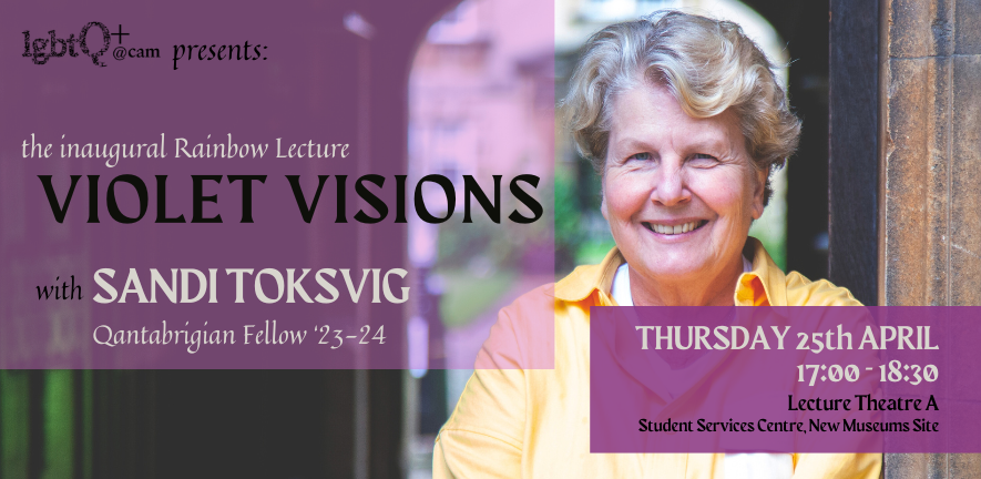 📢This Thursday 25th April! Join us for the @lgbtQcam Rainbow🌈Lecture, Violet Visions with Sandi Toksvig. Book now to avoid disappointment - tickets 🎟️are going fast! fixr.co/event/q-rainbo…
