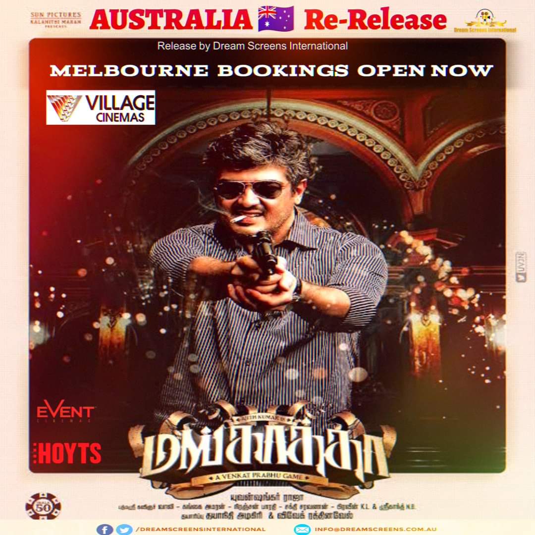#Mankatha in Australia 🇦🇺 .. Vinayak Mahadevan back on Screen in Cinemas NOW . BOOK YOUR TICKETS  @villagecinemas 

#melbourne #ajithfans #ajithkumar #thalaajithkumar @ajithkumar_offll @trishakrishnan @itsyuvan @venkat_prabhu @homescreenent