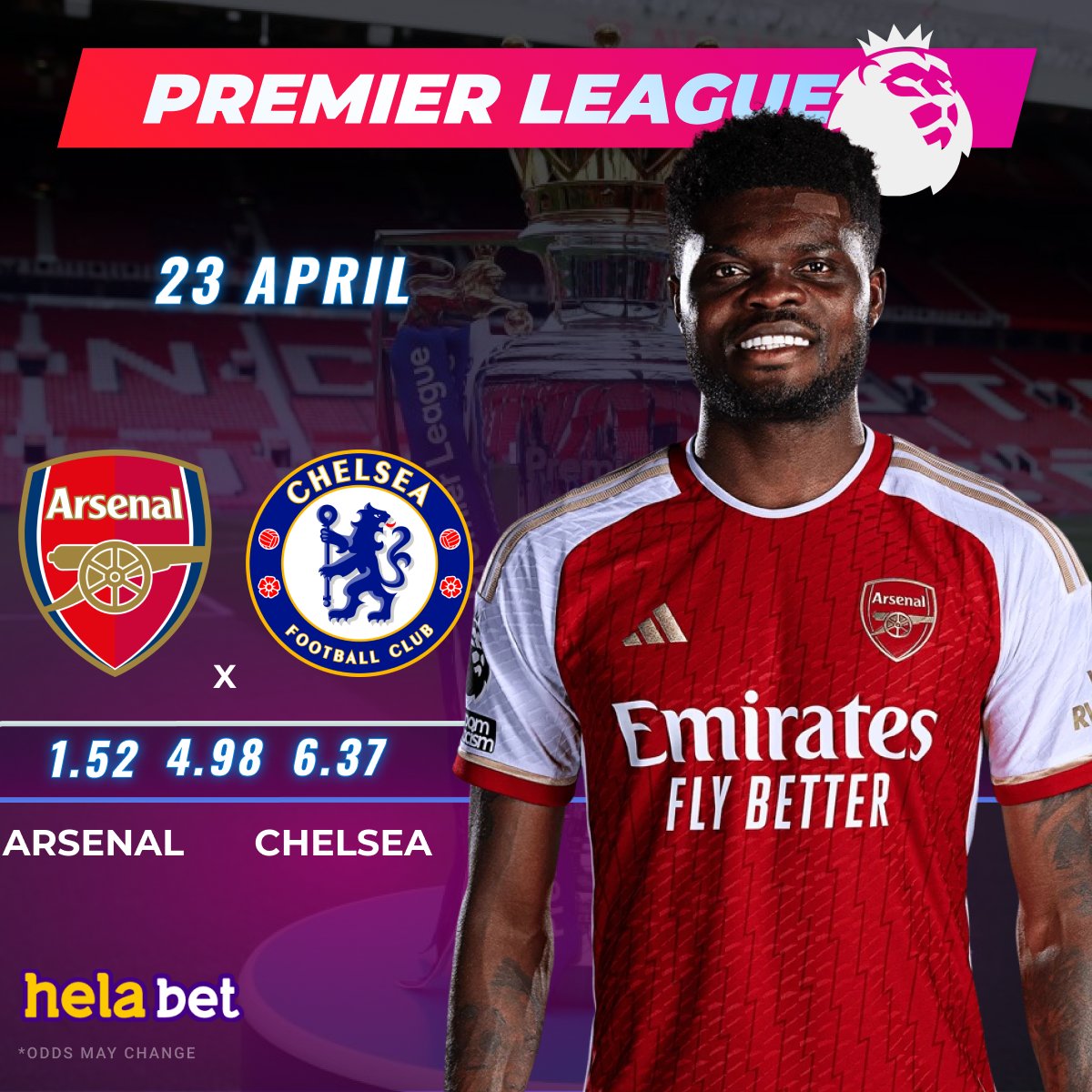 🔥 Today we are waiting for the most interesting match of the 🇬🇧 Premier League 🦁 ⚽ #Arsenal will host #Chelsea 👍 Place a bet on the match in #helabet 👉 cutt.ly/UwY8h1uG #epl #football #premierleague