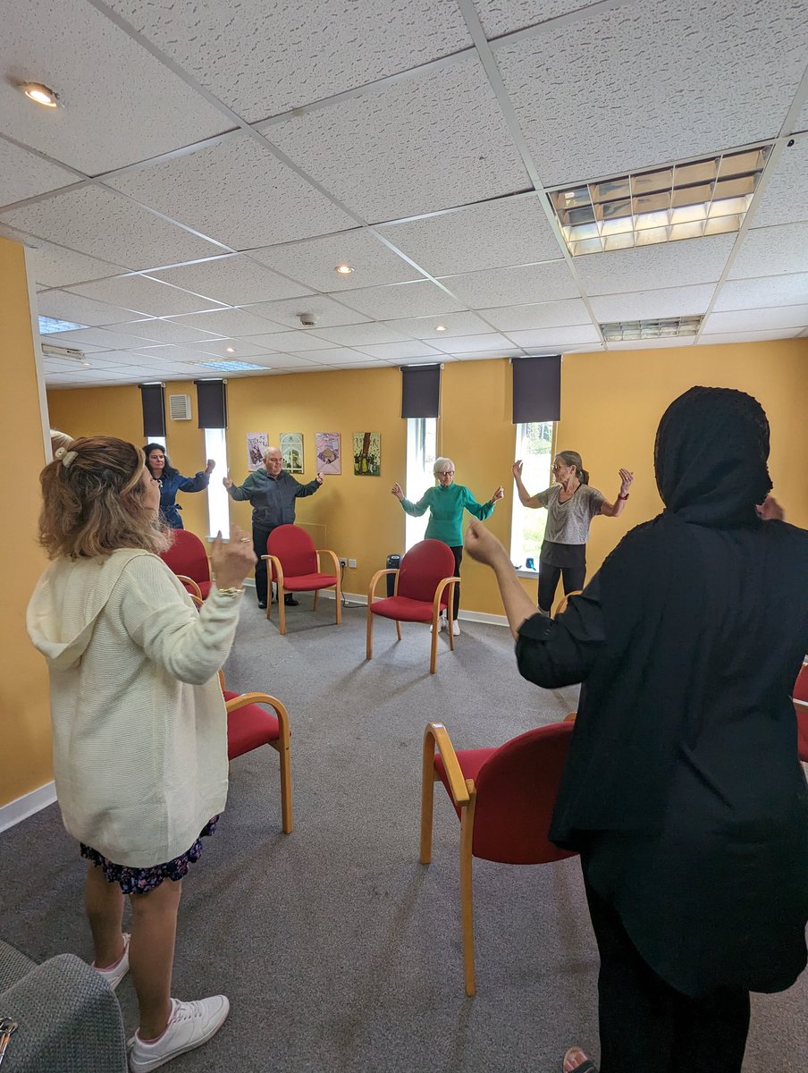 Our coffee morning have started chair exercises this week with Anne Lindsay 🕺🏼 members requested this as they'd like to keep active with their friends around them, we've had a great first session! #WhatsOnG13 #WhatsOnG14