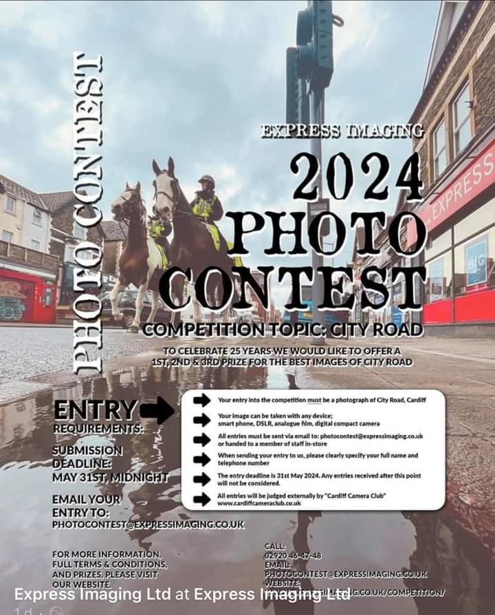 📸 Express Imaging have been trading in #Roath for 25 years and they're celebrating with a City Road-inspired photography competition! If you would like to participate take a look at their website for full details. 📸 expressimaging.co.uk
